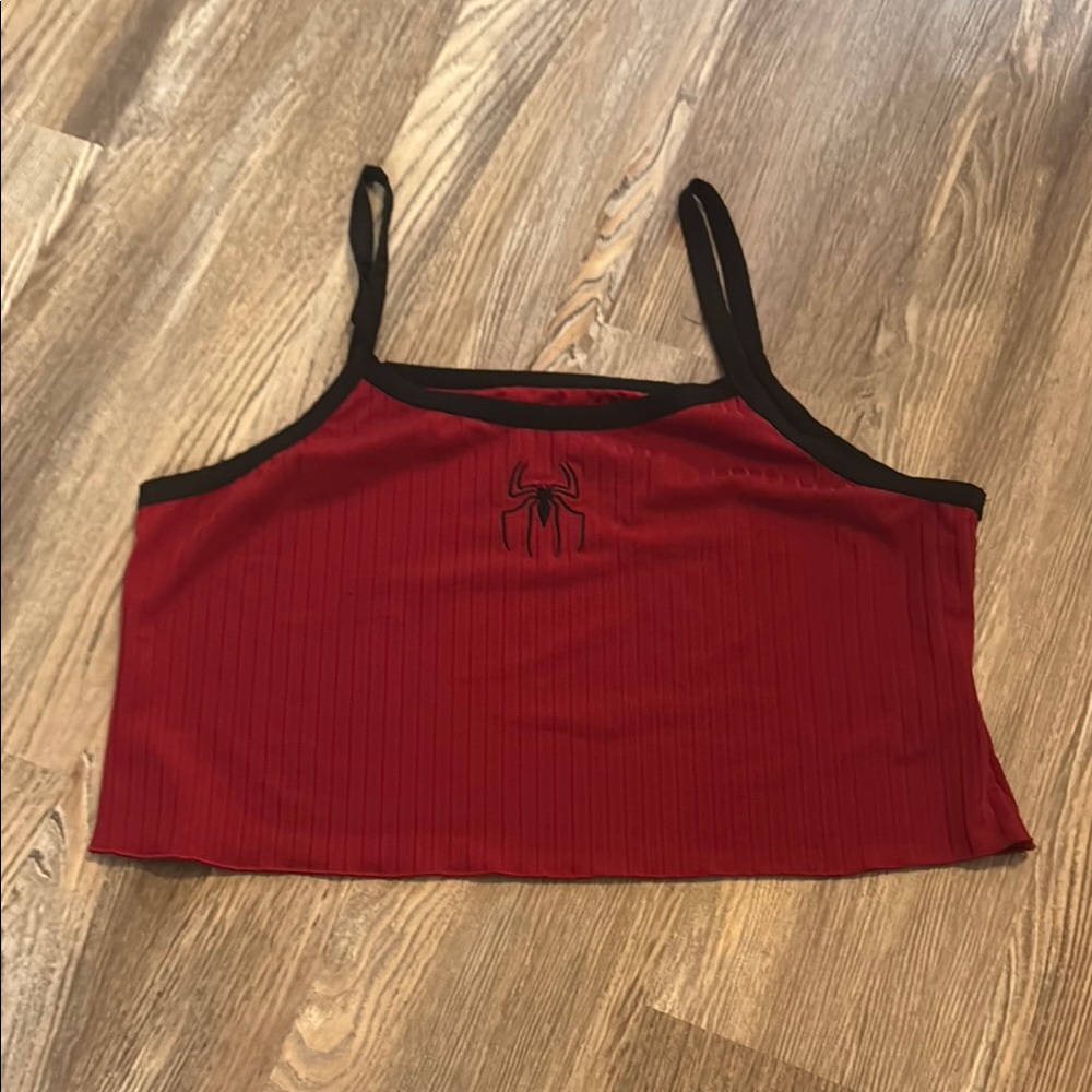 Red Spider Logo Crop Top